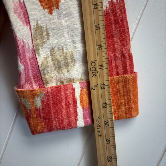 3 Sisters Womens Quiet Luxury Artsy Linen Blend Blazer Jacket Size L Whimsical - Picture 6 of 9